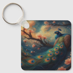 Sitzender Pfau-Schlüsselanhänger Schlüsselanhänger