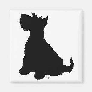 Sitzender Scottie-Hund Magnet