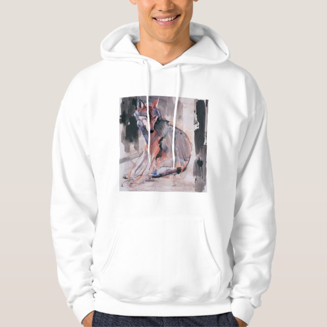 Sitzender Wolf 2000 Hoodie (Vorderseite)