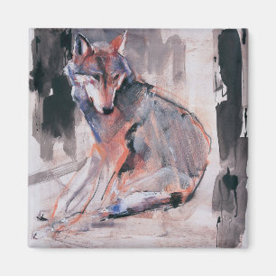 Sitzender Wolf 2000 Magnet