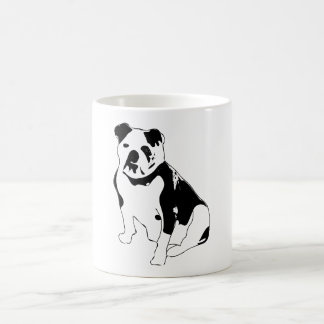 Sitzendes Bulldoggen-Porträt Schwarz-Weiß-Kunstwer Kaffeetasse