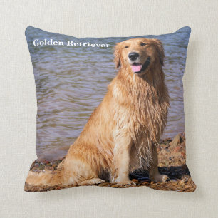 Sitzendes golden retriever kissen