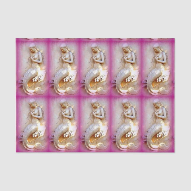 sitzendes rosa Seidenpapier der Meerjungfrauen (Vorderseite)