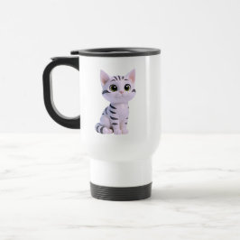 Sitzendes Tabby-Kätzchen Reisebecher