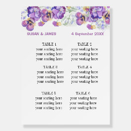 Sitzkarte Blumenmuster lila Stiefmütterchen Schaum