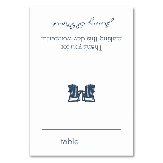 Sitzkarte für Adirondack Tischnummer (Vorderseite)