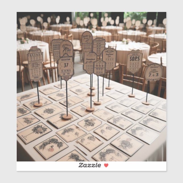 Sitzkarten-Aufkleber für die Zuweisung von Tabelle Aufkleber (Blatt)