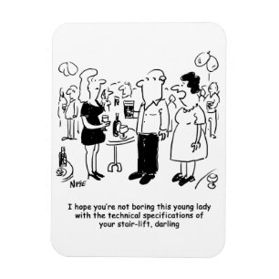Sitzlift Spezifikationen Cartoon. Magnet