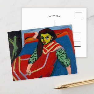 Sitzmädchen   Ernst Ludwig Kirchner Postkarte