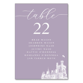 Sitzordnung für die Hochzeit auf Lavender Castle Tischnummer
