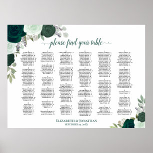 Sitzordnung mit floraler Alphabetischer Reihenfolg Poster