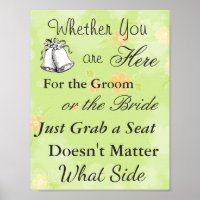 Sitzplakat für Hochzeiten, Blumengrün