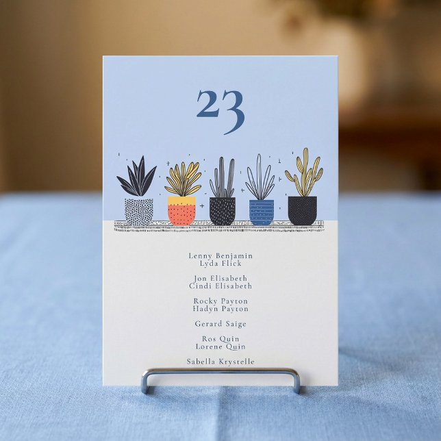 Sitzplan der botanischen Pflanze Tischnummer (Botanical house plant Table Number seating chart.)