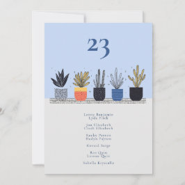 Sitzplan der botanischen Pflanze Tischnummer