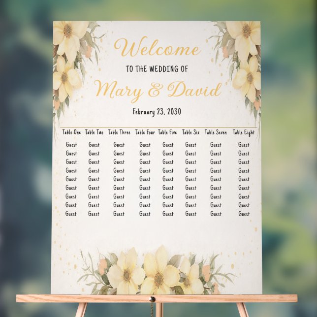 Sitzplan Golden Bloom Acrylschild (Neutral)
