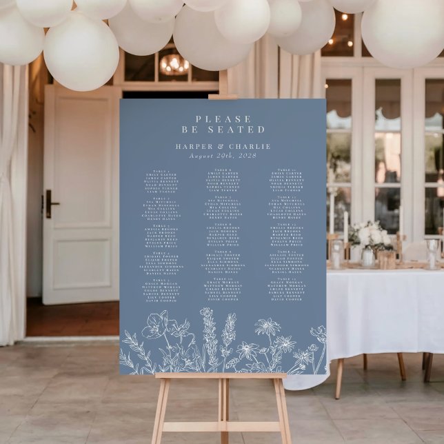 Sitzplan Hochzeit Immergrün Wildblumen Poster (Von Creator hochgeladen)