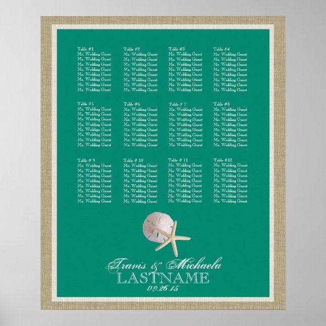 Sitzplan mit veränderbarer Farbe Poster (Vorne)