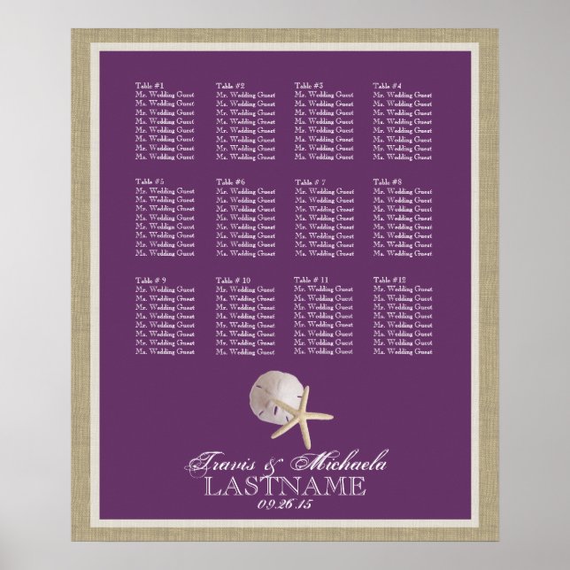 Sitzplan mit veränderbarer Farbe Poster (Vorne)