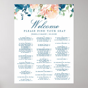 Sitzplan-Schild für Hochzeiten mit Midnight Blooms Poster