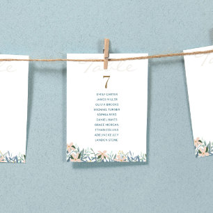 Sitzplan-Tischkarte für eine Wildblumen-Hochzeit Einladung