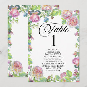 Sitzplan-Tischkarte Wunderbare Kalligrafie Einladung