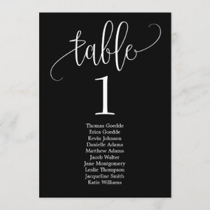 Sitzplan-Tischkarte Wunderbare Kalligrafie Einladung