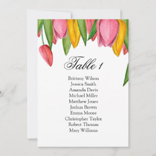 Sitzplan Tulpen. Holland Hochzeitstisch Plan Einladung