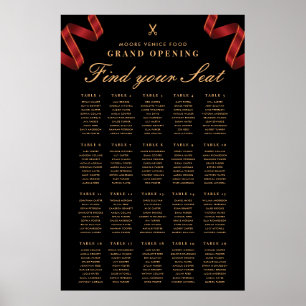 Sitzplan zur großen Eröffnung mit rotem Band Poster