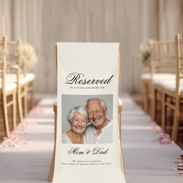 Sitzplatz - Gedenkstätte für Fotos Banner (Reserved Seat - Photo Memorial Wedding Beige Banner)