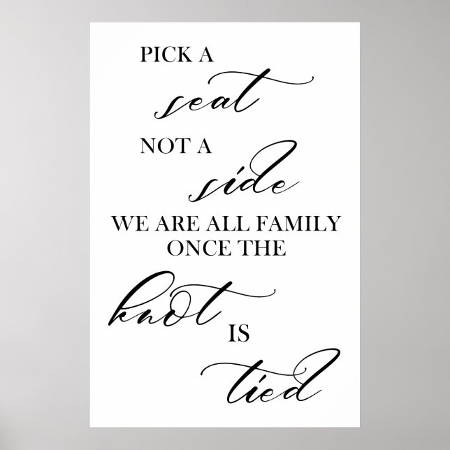 Sitzplatz nicht als Beistellzeichen auswählen Poster (Vorne)