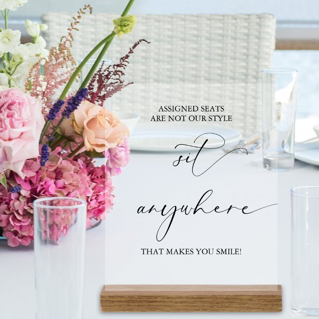 Sitzplätze für Hochzeiten sind nicht unser Stil mi Acrylschild (Von Creator hochgeladen)