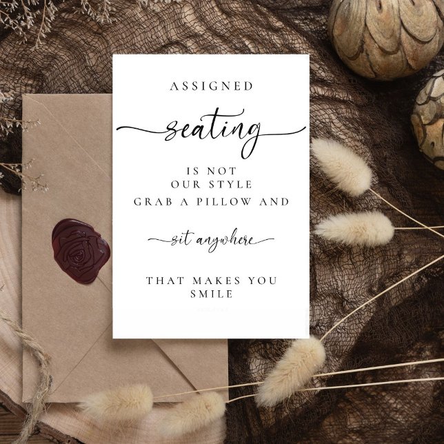 Sitzplätze für Hochzeiten sind nicht unser Stil Sockelschild (Von Creator hochgeladen)