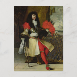 Sitzportrait von Louis XIV nach 1670 Postkarte
