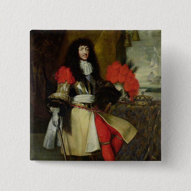 Sitzporträt von Louis XIV nach 1670 Button (Vorderseite)