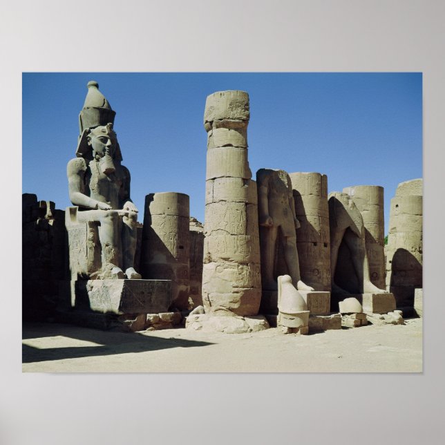 Sitzstatue Ramesses II Poster (Vorne)