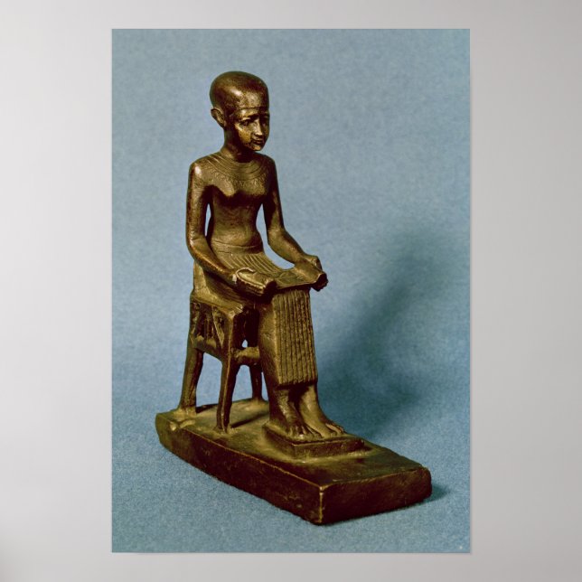 Sitzstatue von Imhotep mit offener Sitzecke Poster (Vorne)