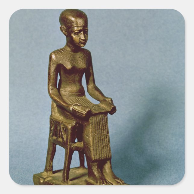 Sitzstatue von Imhotep mit offener Sitzecke Quadratischer Aufkleber (Vorderseite)
