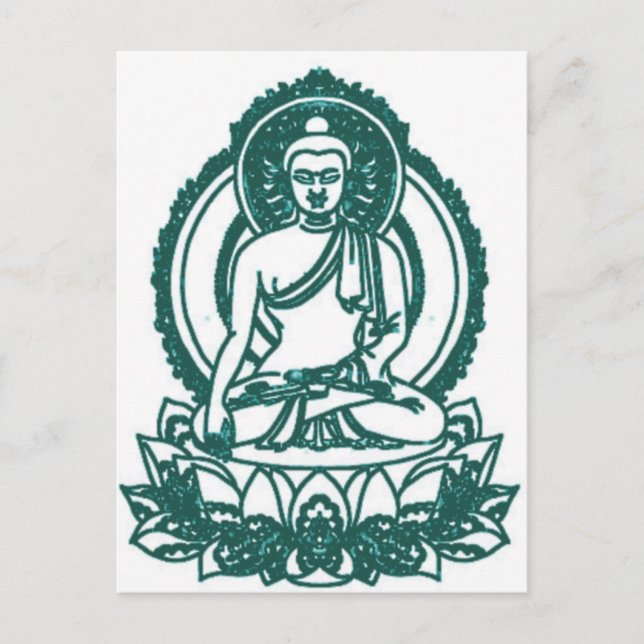 SITZUNG BUDDHA MEDITING FRIEDEN POSTKARTE (Vorderseite)