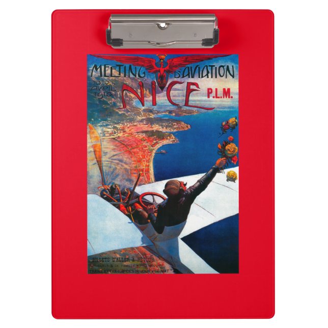 Sitzung D Luftfahrt in Nizza, Frankreich-Plakat Klemmbrett (Vorderseite)