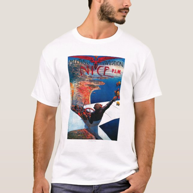 Sitzung D Luftfahrt in Nizza, Frankreich-Plakat T-Shirt (Vorderseite)
