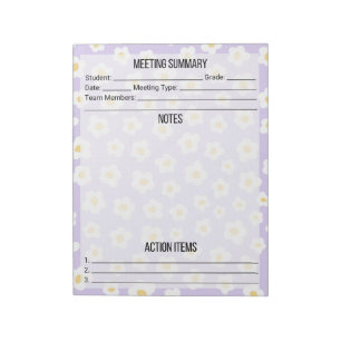 Sitzungshinweise/Zusammenfassung Notepad- Daisy Notizblock