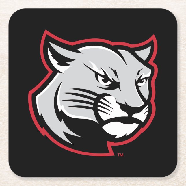 SIUE Cougars Rechteckiger Pappuntersetzer (Vorderseite)