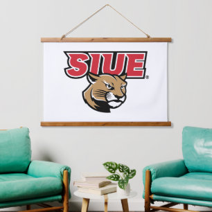 SIUE Cougars Wandteppich Mit Holzrahmen