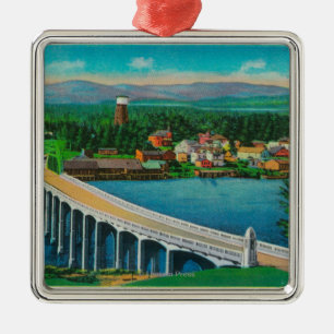 Siuslaw Fluss-Brücke in Florenz, Oregon Silbernes Ornament