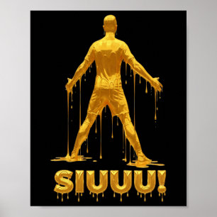 Siuu Lustiger Fußball Fußll Kinder Jungen Gold-dri Poster