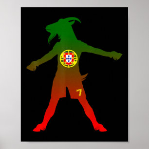 Siuuu Echte Ziege Portugal Flagge Fußball Männer F Poster