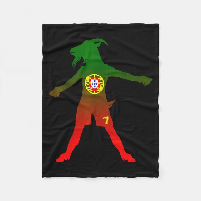 Siuuu Echte Ziege Rtugal Flagge Fußball Männer Fra Fleecedecke (Vorderseite)