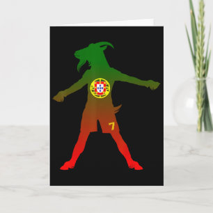 Siuuu Echter Ziegenbock Portugal Flagge Fußball Mä Karte