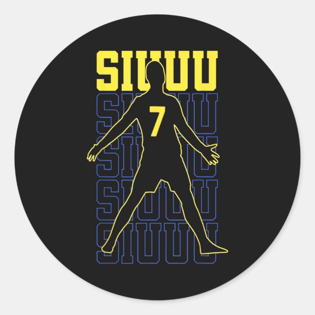 Siuuuu Funny Soccer Present For Soccer Lovers Fans Runder Aufkleber (Vorderseite)