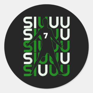 Siuuuu Lustiges Fußballgeschenk für Fußballfans Runder Aufkleber
